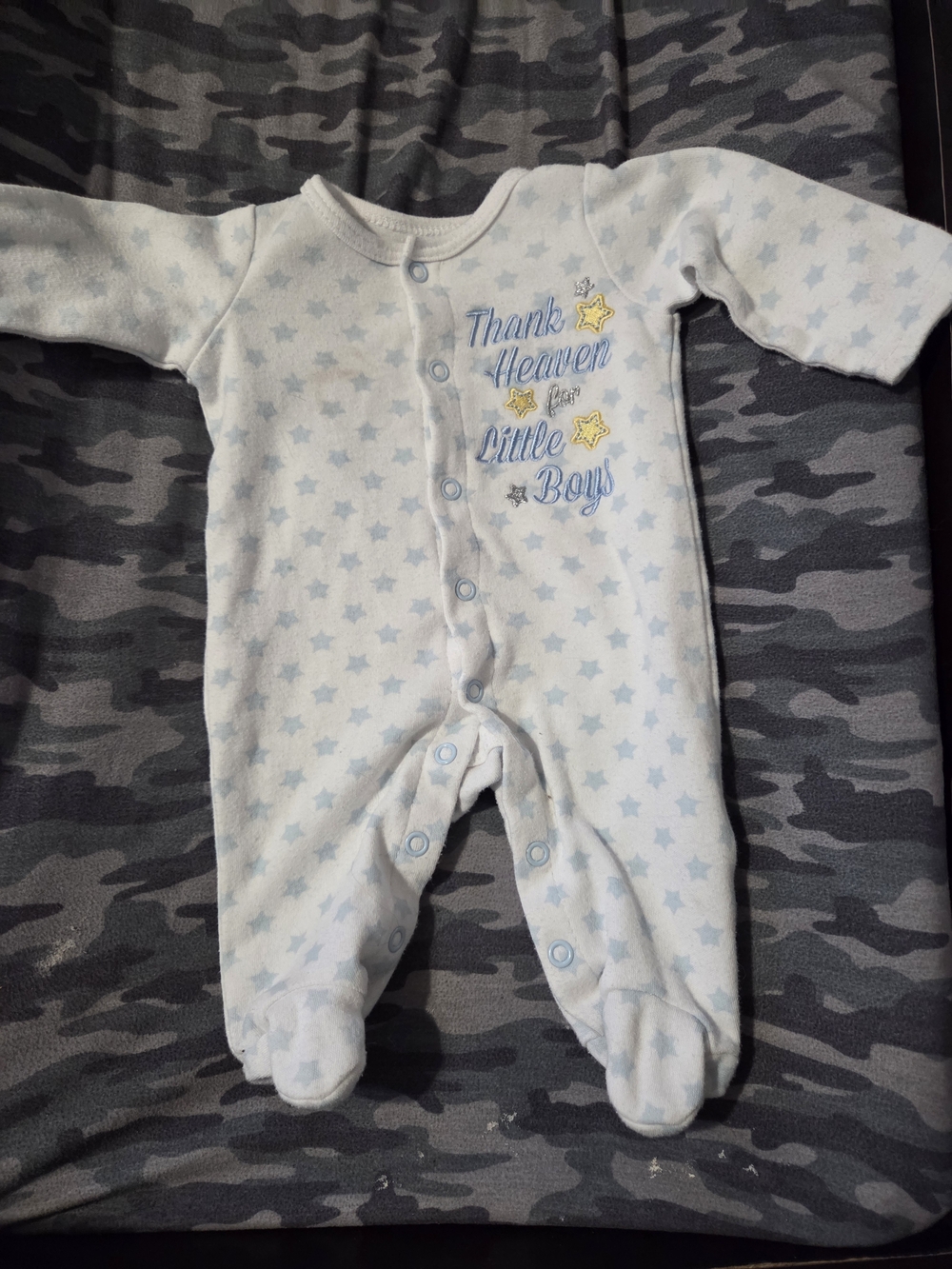 Baby Starters Light Blue Star Print Footed One-Piece